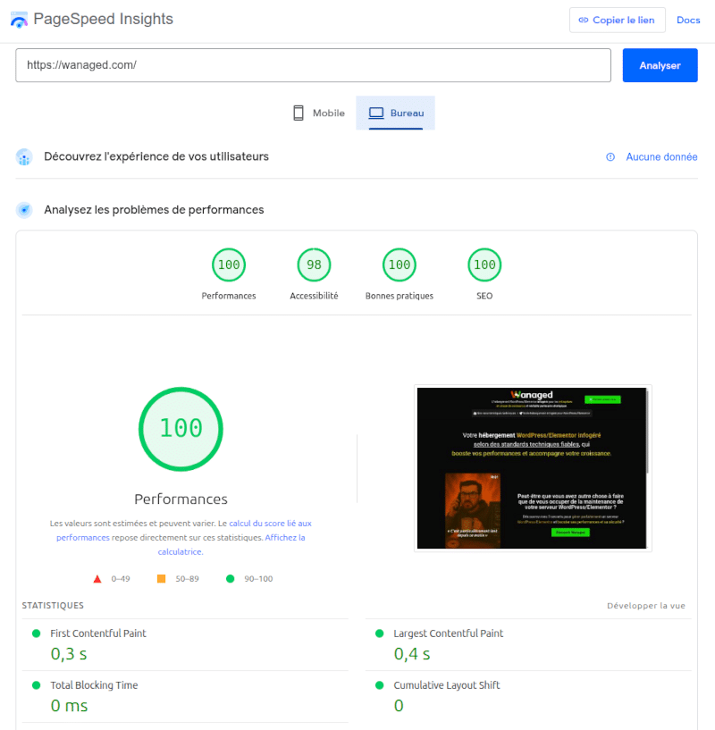 performances pagespeed